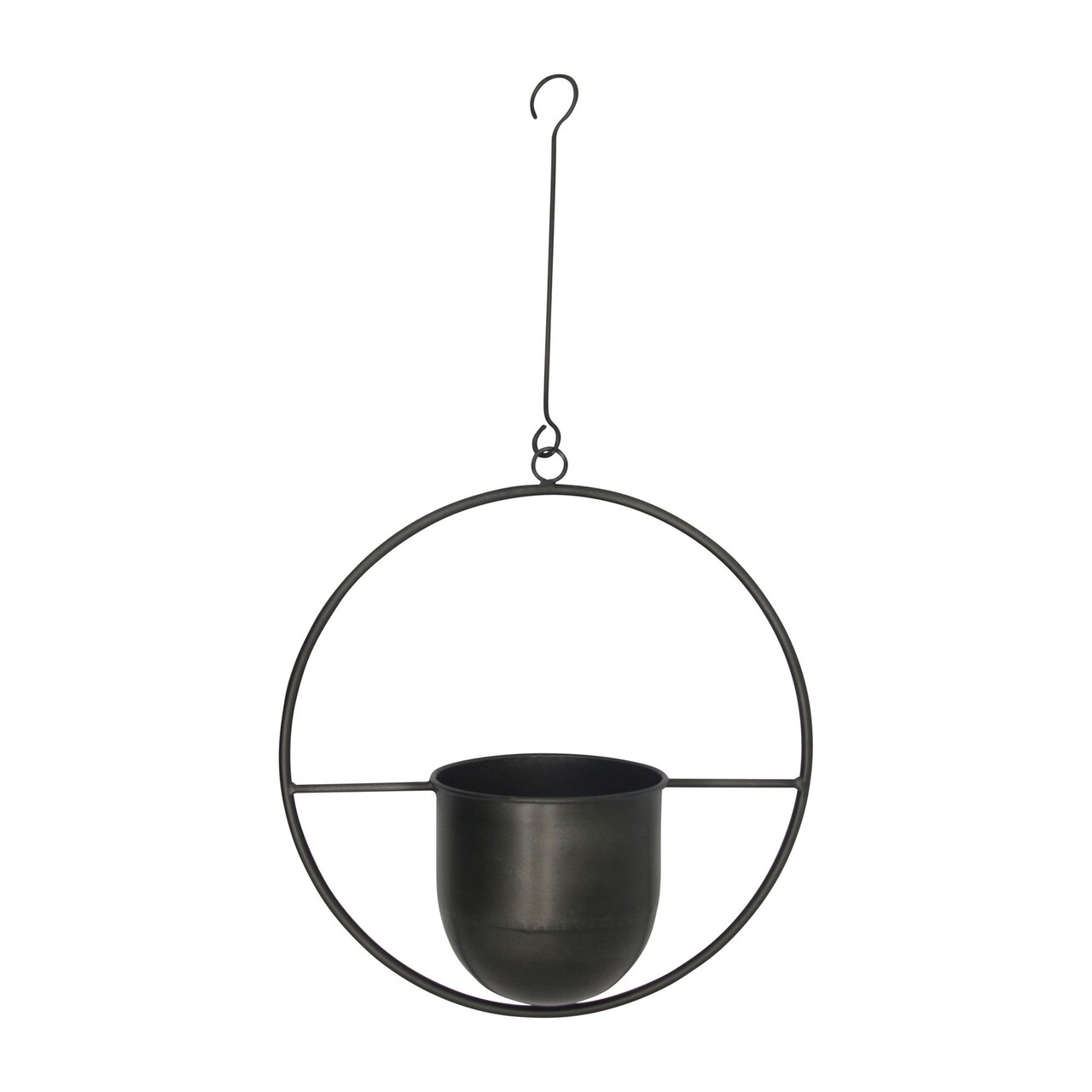 Kingston Living 26" Black Hanging Planter with Circular Frame